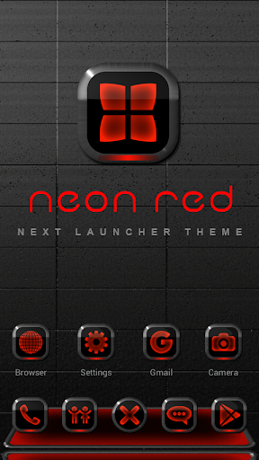 Next Launcher Theme Neon Red