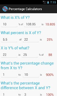 Percentage Calculators (Free) Screenshots 0