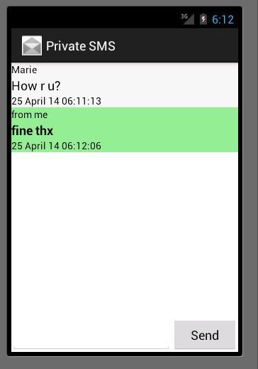 SMS Manager Screen 3