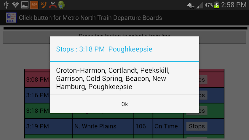 Metro North Departures Screen 2