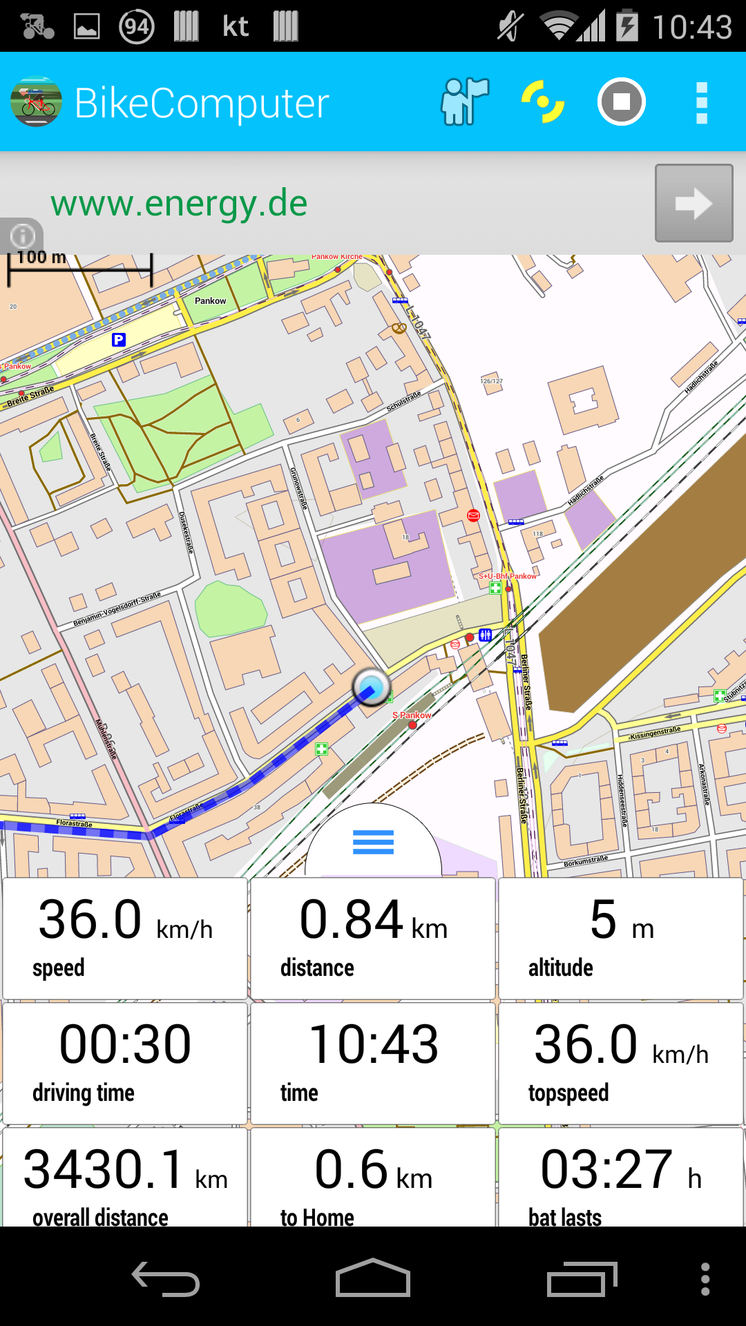 Android application BikeComputer screenshort