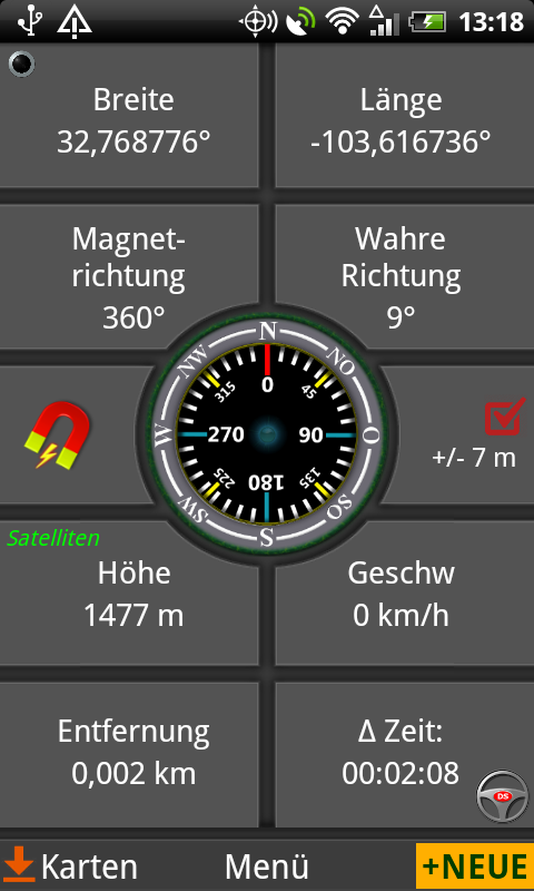 Android-Anwendung Polaris Navigation GPS Screenshot