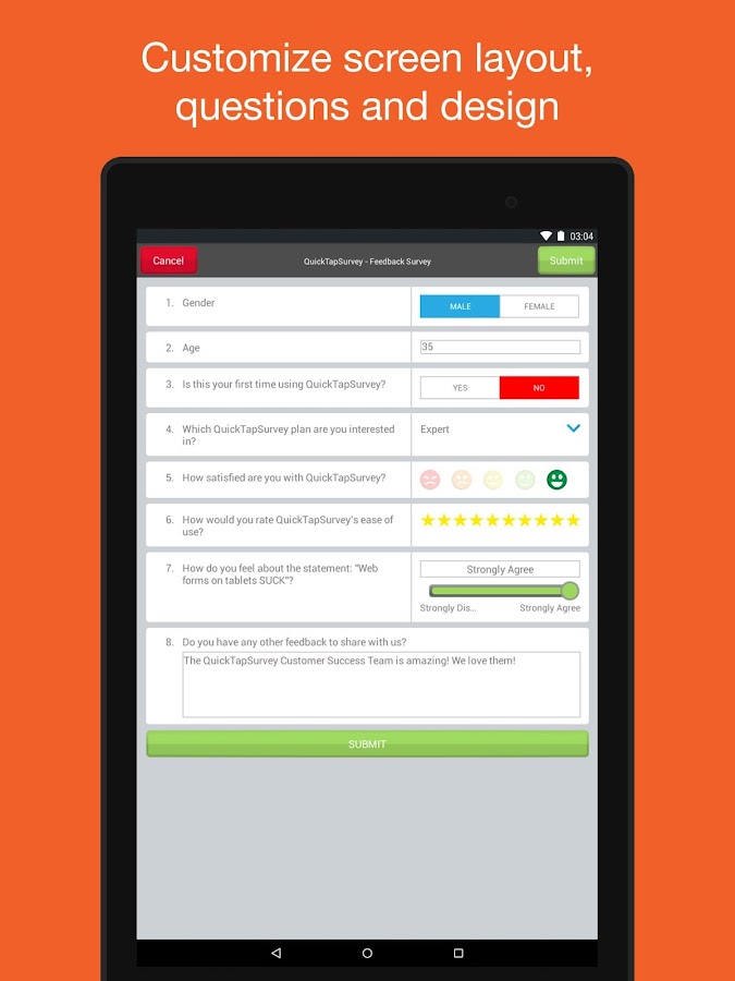   QuickTapSurvey Offline Survey – скрыншот 