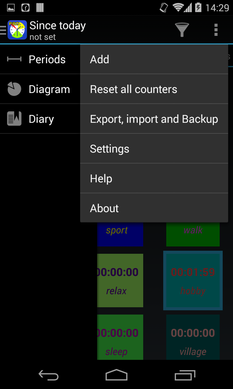 TimeStatistic PRO Screen 1