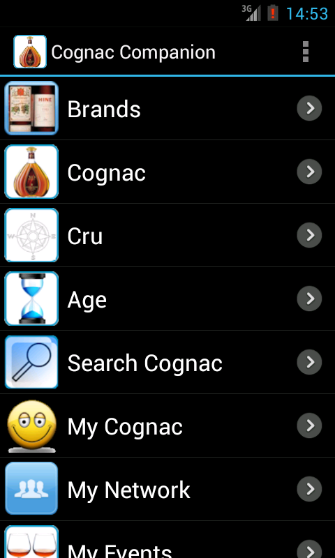 Android application Cognac Companion screenshort