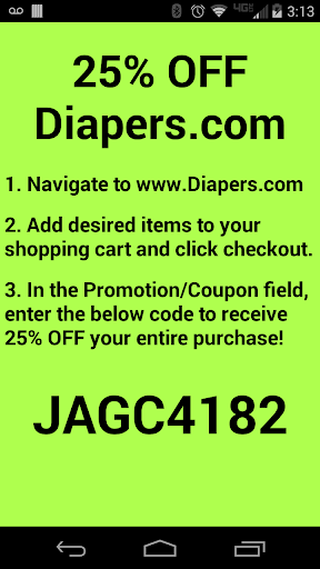 Diapers 25 OFF Coupon