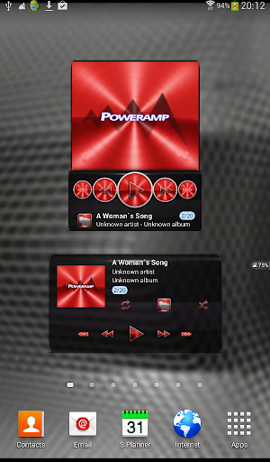 Poweramp widget - RED PLATIN