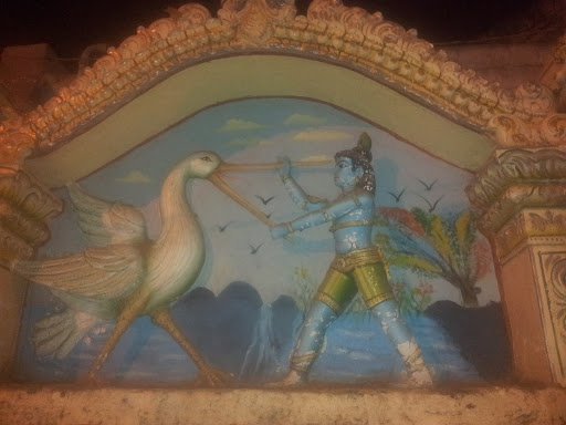 Krishna Fighting with Swam Bird