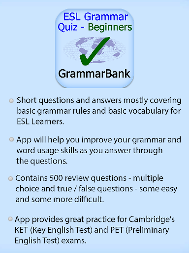 【免費教育App】ESL Grammar Quiz - Beginners-APP點子