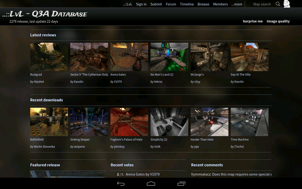    ..::LvL - Q3A Database- screenshot  