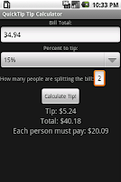 QuickTip Tip Calculator screenshot