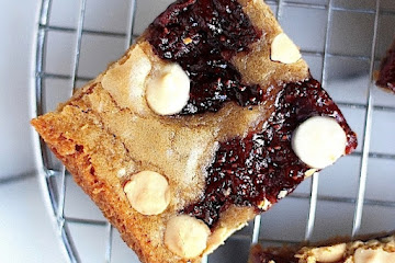 White Chocolate Strawberry Lime Blondies