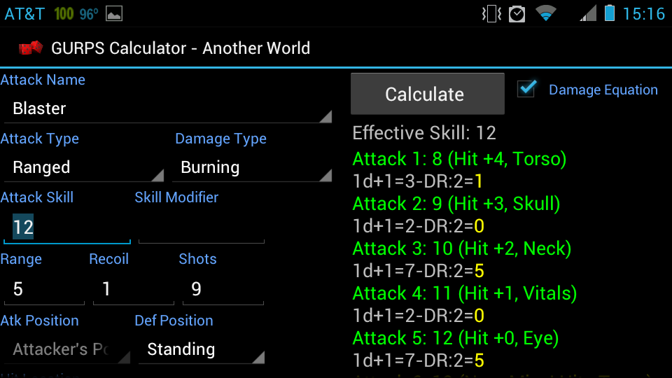 Combat Calculator, Landscape