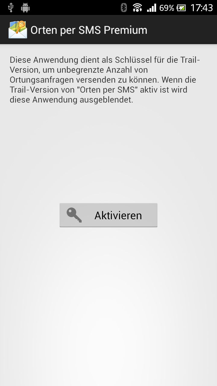 Android application Locate via SMS Premium screenshort
