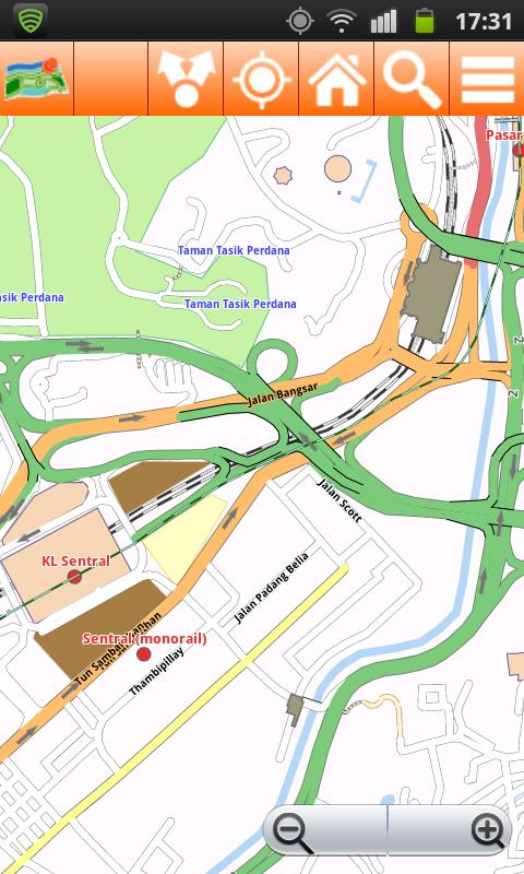 Kuala Lumpur Offline mappa map Screen 3