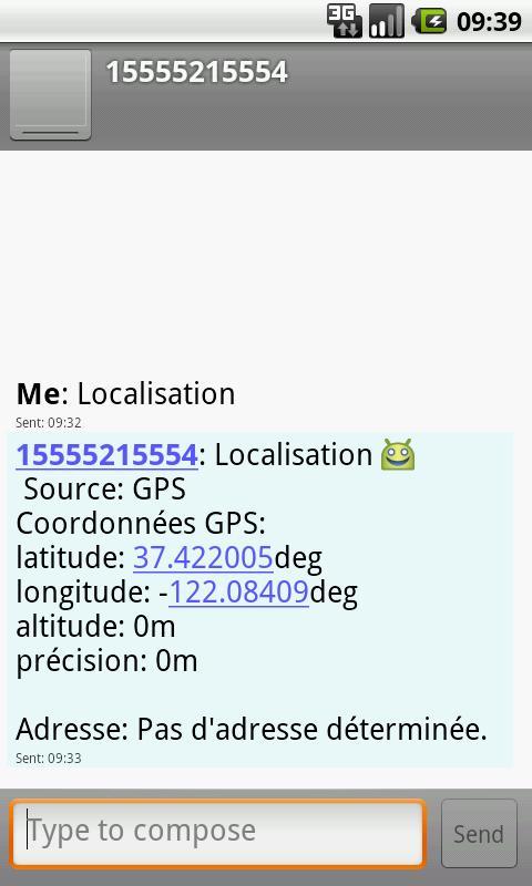 Localiser un portable Screen 2
