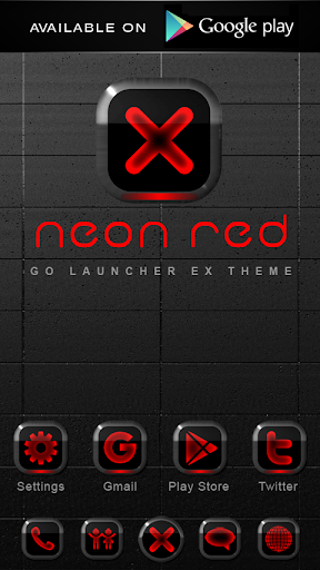 【免費個人化App】Poweramp Widget NEON RED-APP點子