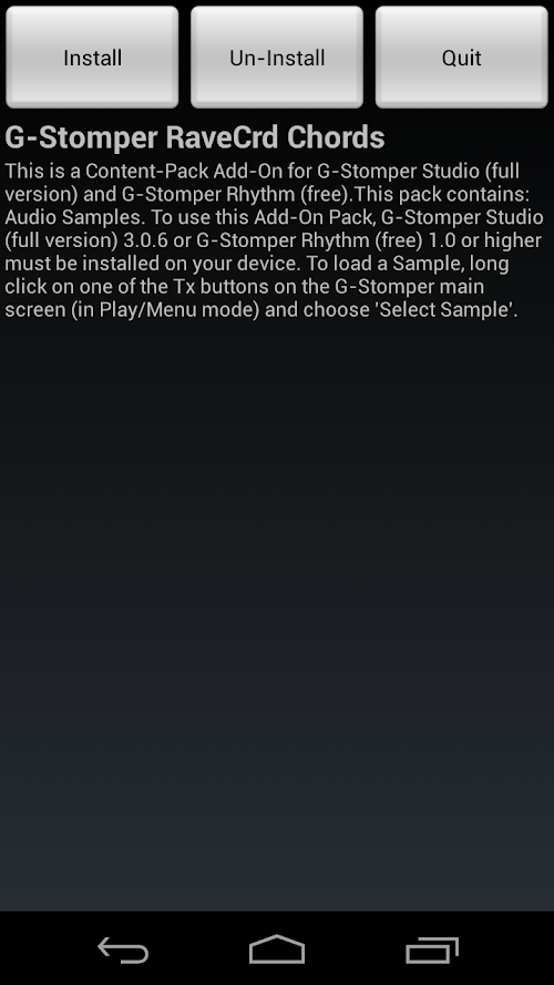 Android application G-Stomper RaveCrd Chords screenshort
