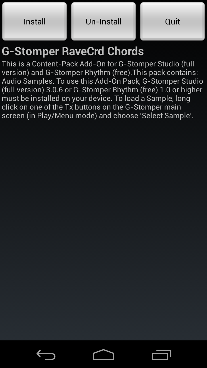 G-Stomper RaveCrd Chords Screen 1