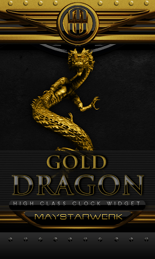 Dragon Clock Widget gold