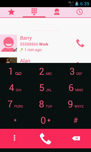 Swipe Dialer KitKat Pink Theme