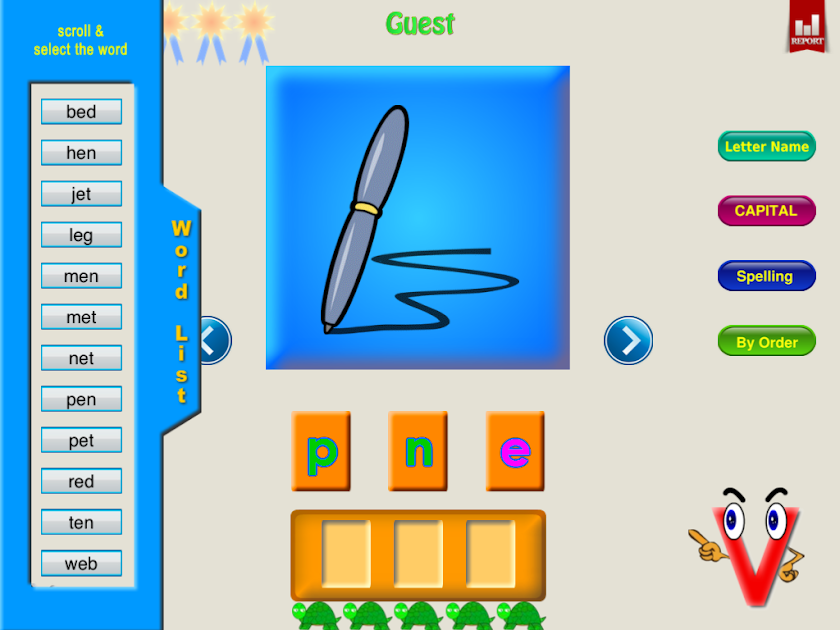 ABC Phonics Make Word Screen 1