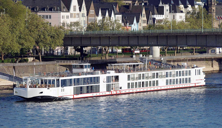 The river cruise ship Viking Ingvi in Cologne, Germany.