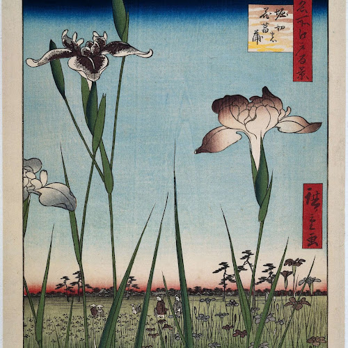 Irissen in Horikiri, Hiroshige (I) , Utagawa, 1857 - Rijksmuseum