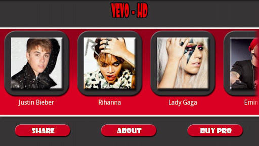 VEVO HD Android app Screenshot 2
