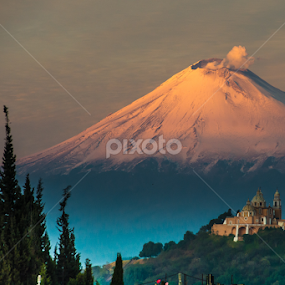 Snowy and smoking volcano by Cristobal Garciaferro Rubio - Landscapes Mountains & Hills