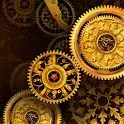 Gold world time clock Free icon