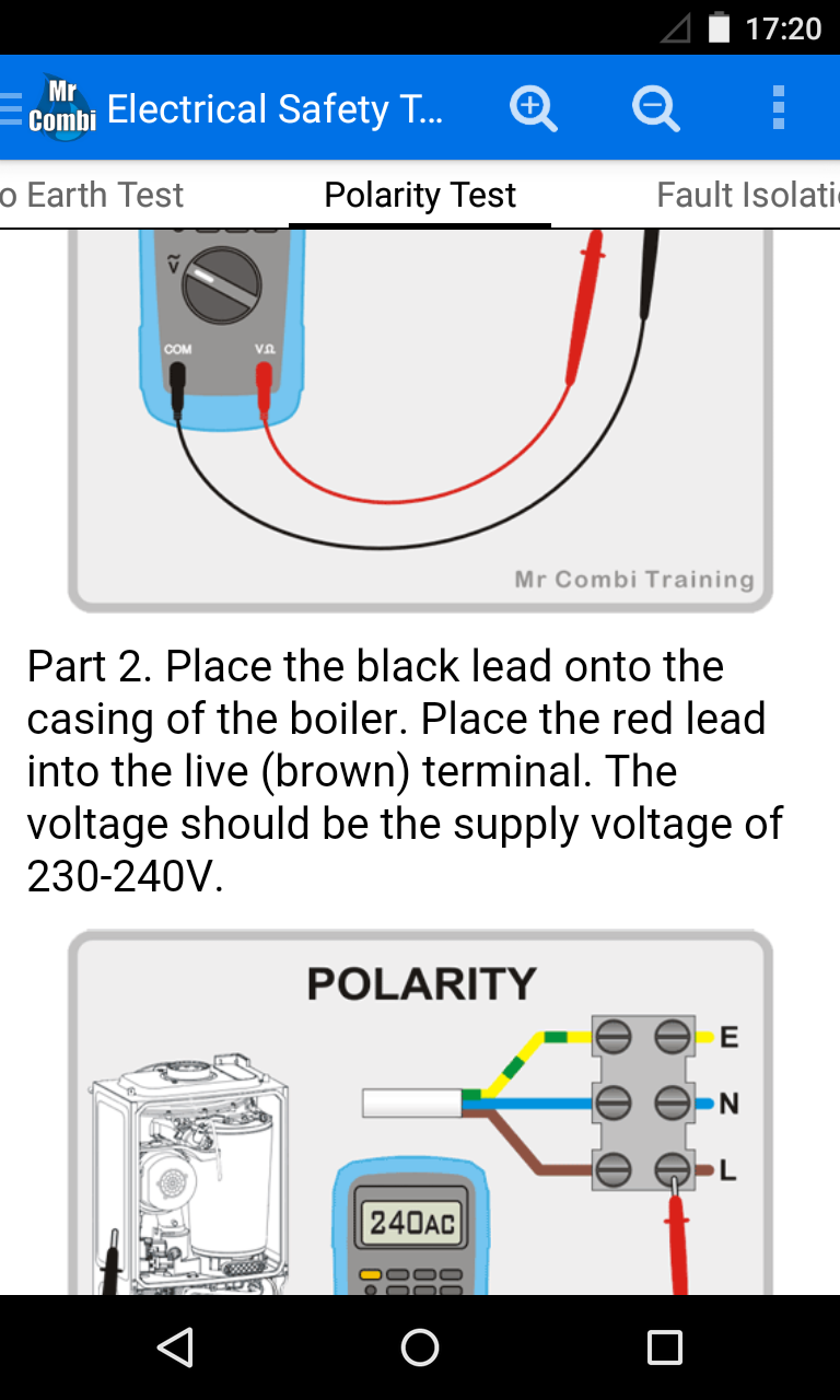 Electrical Safety Tests Screen 3