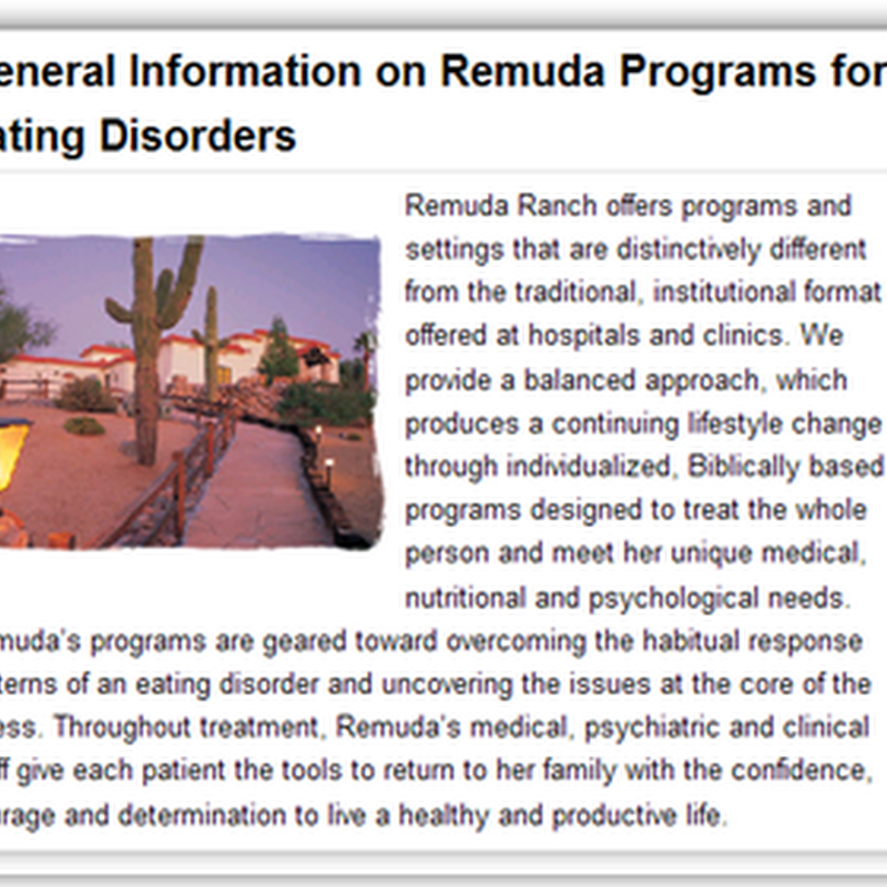 The "Fat" Ranch - Inpatient care for Eating Disorders...