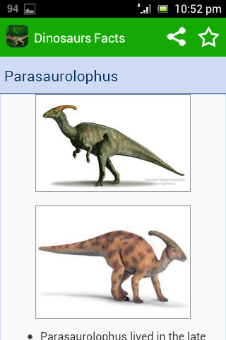 Kids Dinosaur Pictures &amp; Facts Screen 3