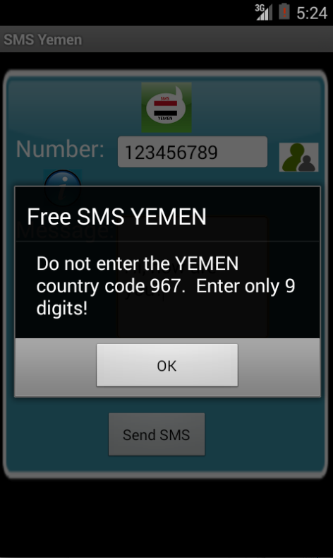 Android application Free SMS Yemen screenshort