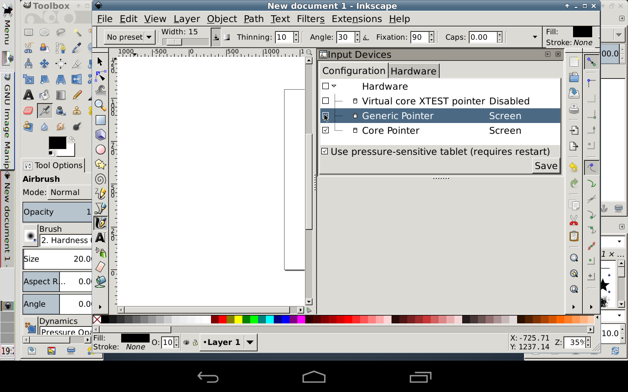 GIMP Inkscape: captura de pantalla