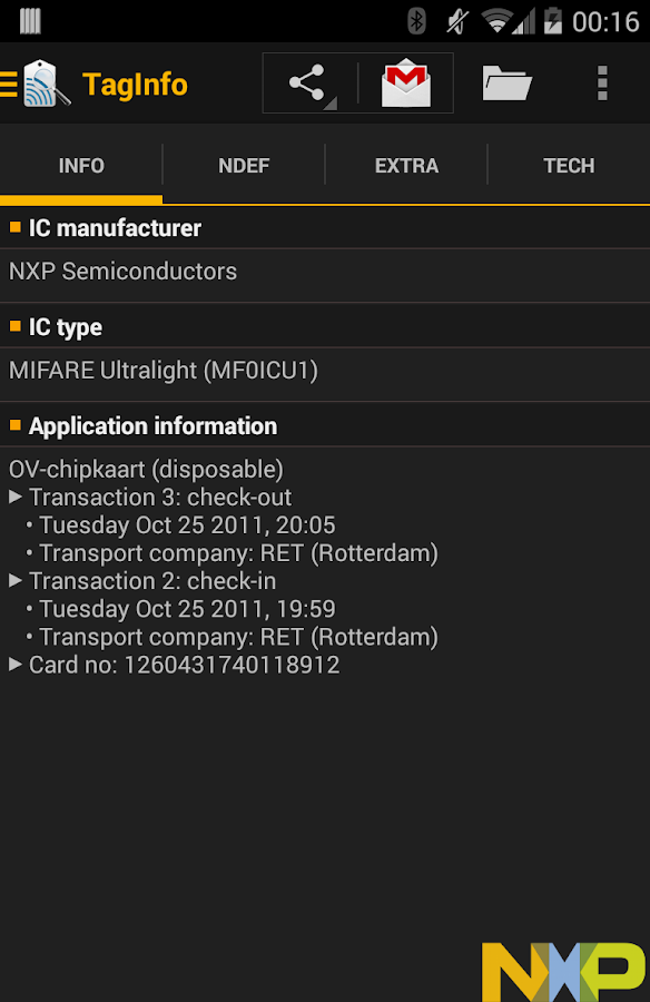    NFC TagInfo by NXP- screenshot  