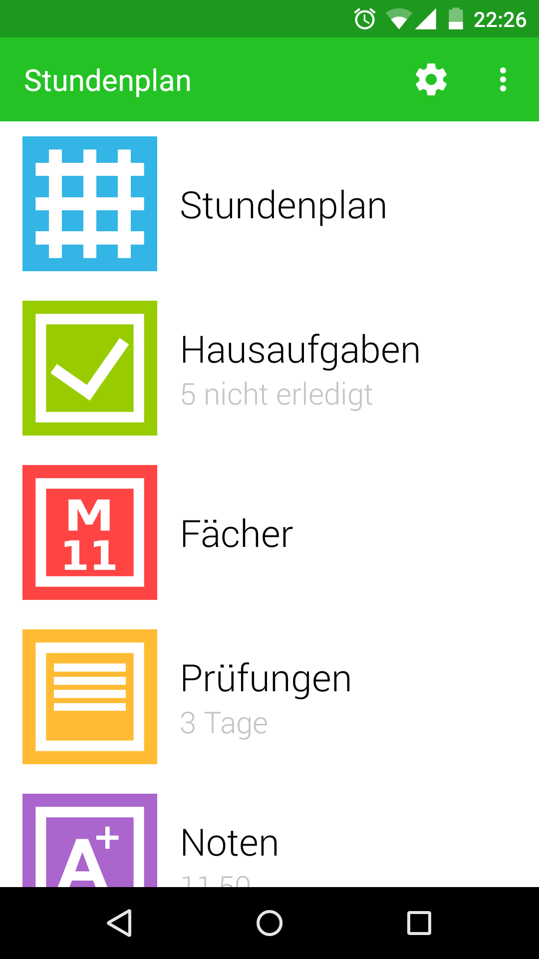 Android application Timetable screenshort