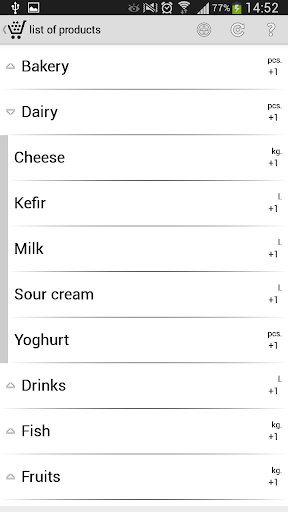 Cloudy shopping list