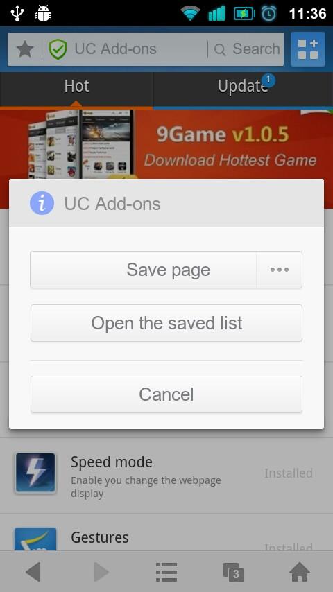    Save page - UC Browser- screenshot  