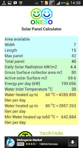 Oneso Solar Calculator