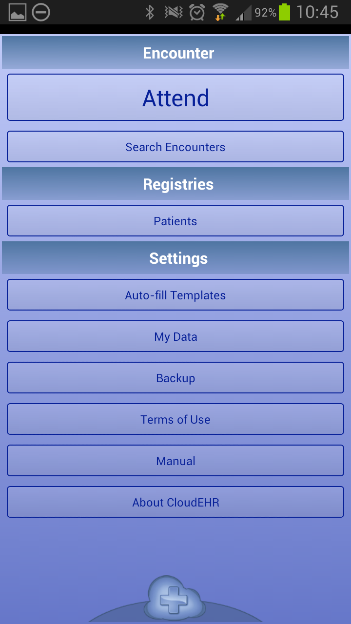CloudEHR - Health Record Screen 2