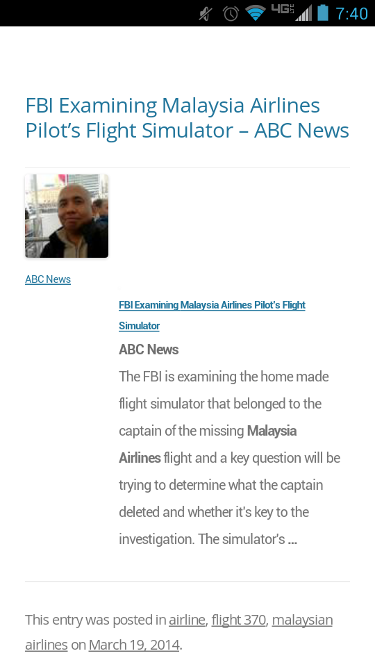 Malaysian Airline News Screen 3