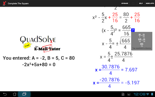 QS Free Quadratic Solver Screenshots 3