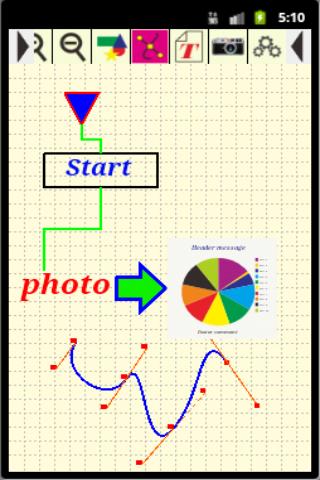 図形や曲線 写真などをレイアウトして図面を作成するアプリ