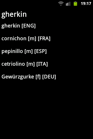 Food lexicon Screen 2