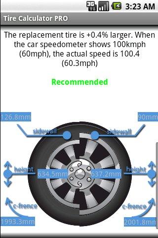 Tire Calculator PRO Android Apps on Google Play