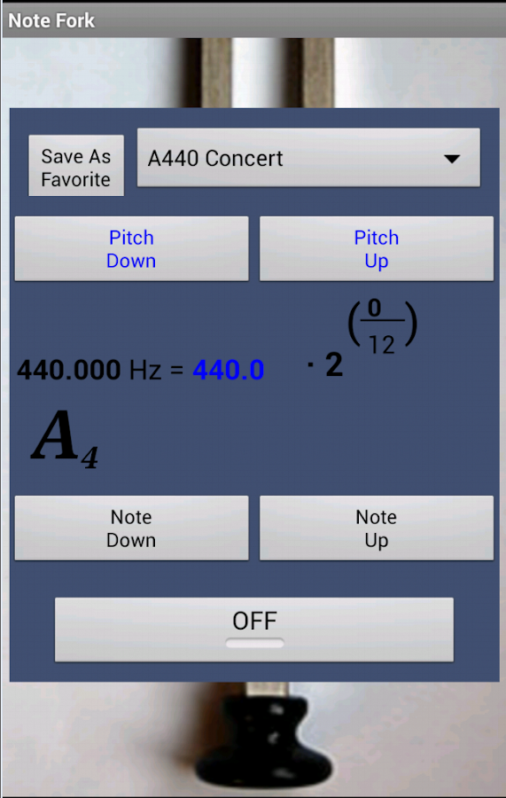 Note Calculator & Tuning Fork - screenshot