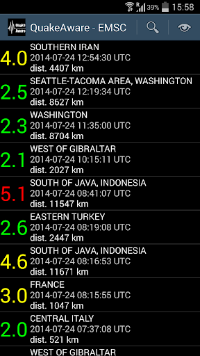 QuakeAware Earthquakes Near Me