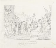 Tijdens een triomfprocessie ontvangt Napoleon de sleutels van Italië